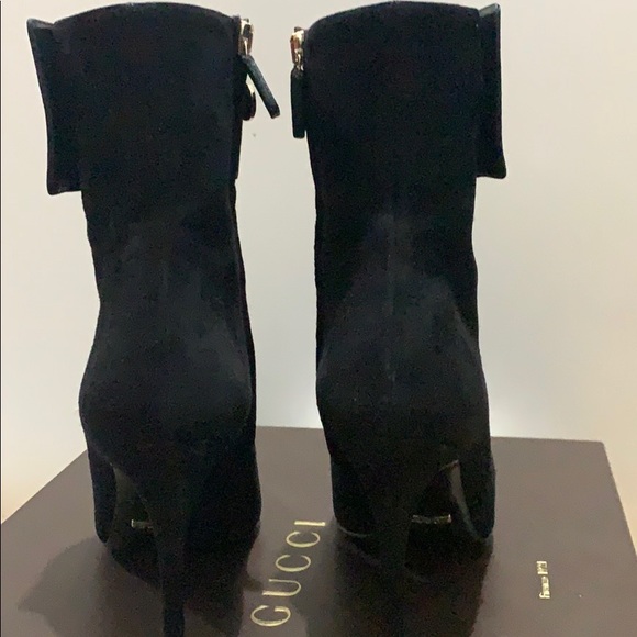 Gucci Black Rooney Horsebit Ankle Suede Boots - Picture 4 of 8